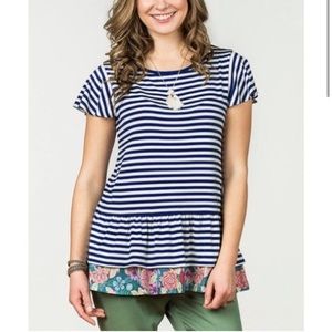 Matilda Jane Navigator Peplum Hem Tunic Tee